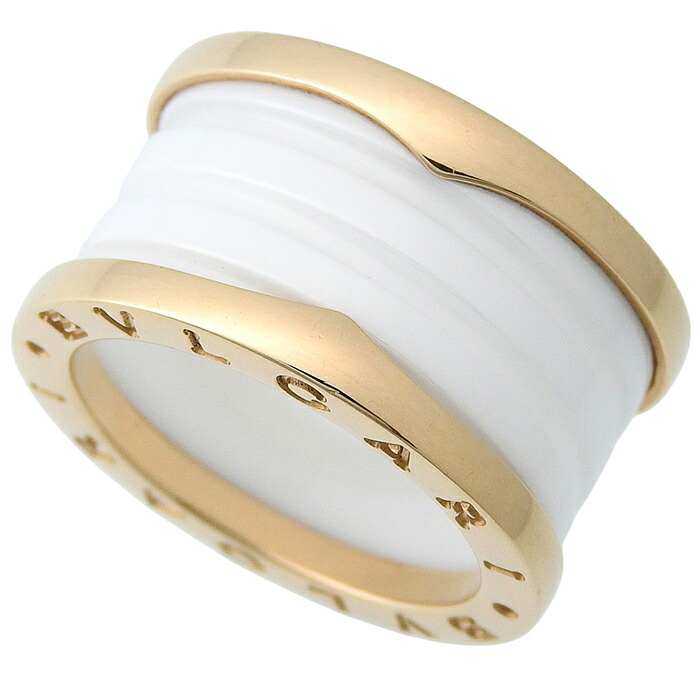 BVLGARI ブルガリ ビー・ゼロワン セラミック リング K18YG CE 750 イエローゴールド セラミック #52 12号相当 B-Zero1 指輪 アクセサリー レディース 送料無料 241100100395 ★