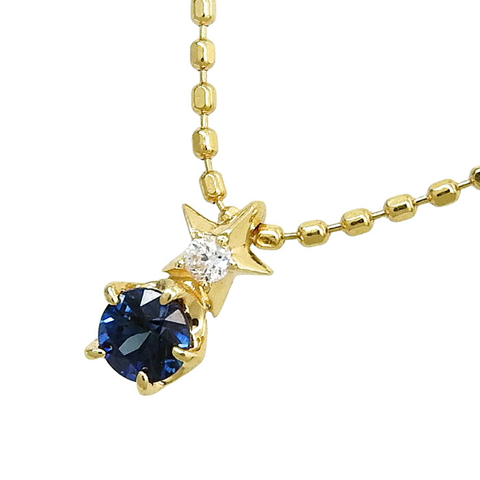 【最大10万円割引クーポン 数量限定】 STAR JEWERLY スタージュエリー デザイン サファイヤ ダイヤ ネックレス K18YG 750 イエローゴールド サファイヤ 0.01ct ダイヤモンド 37cm アジャスター付 首飾り 1.4g アクセサリー レディース 送料無料 241100104087 ★