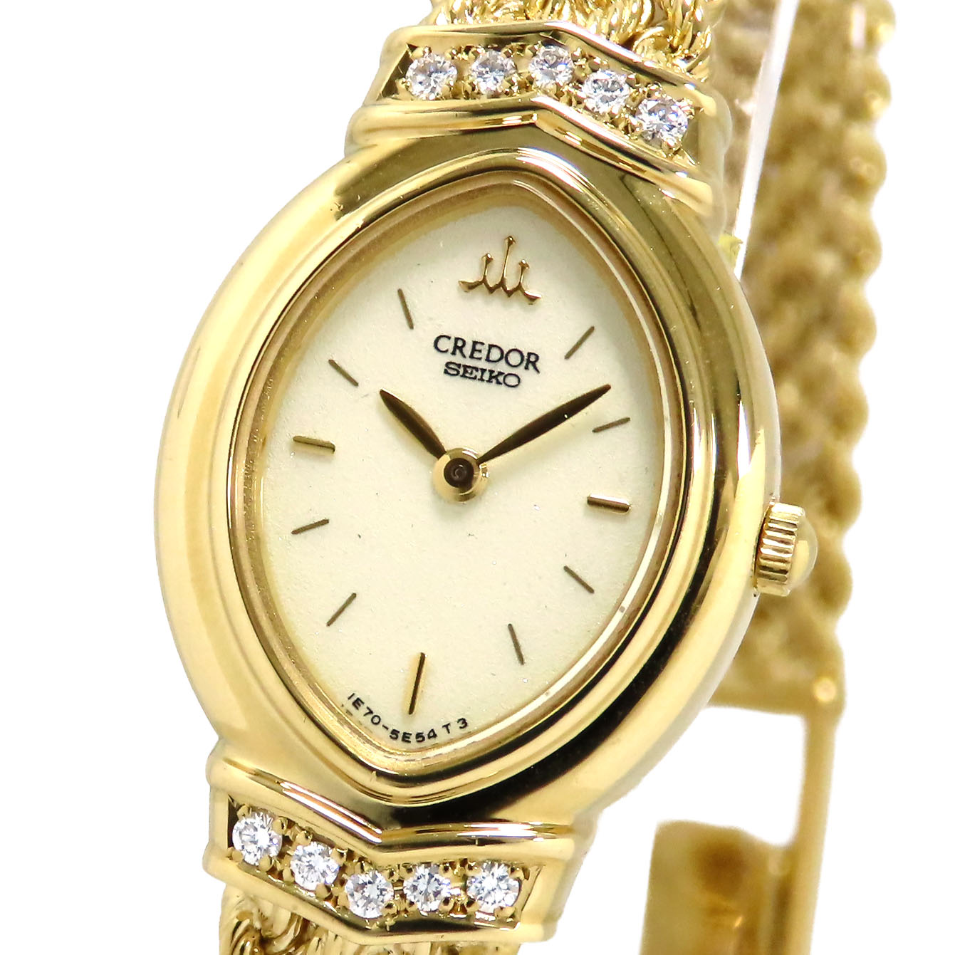 【ポイント20倍＆ 最大10万円割引クーポン 数量限定】SEIKO セイコー クレドール 金無垢 GTTE740 1E70-3D10 ホワイト文字盤 K18YG 750 イエローゴールド 腕時計 電池式 レディース 送料無料【仕上・電池交換済】240101825201