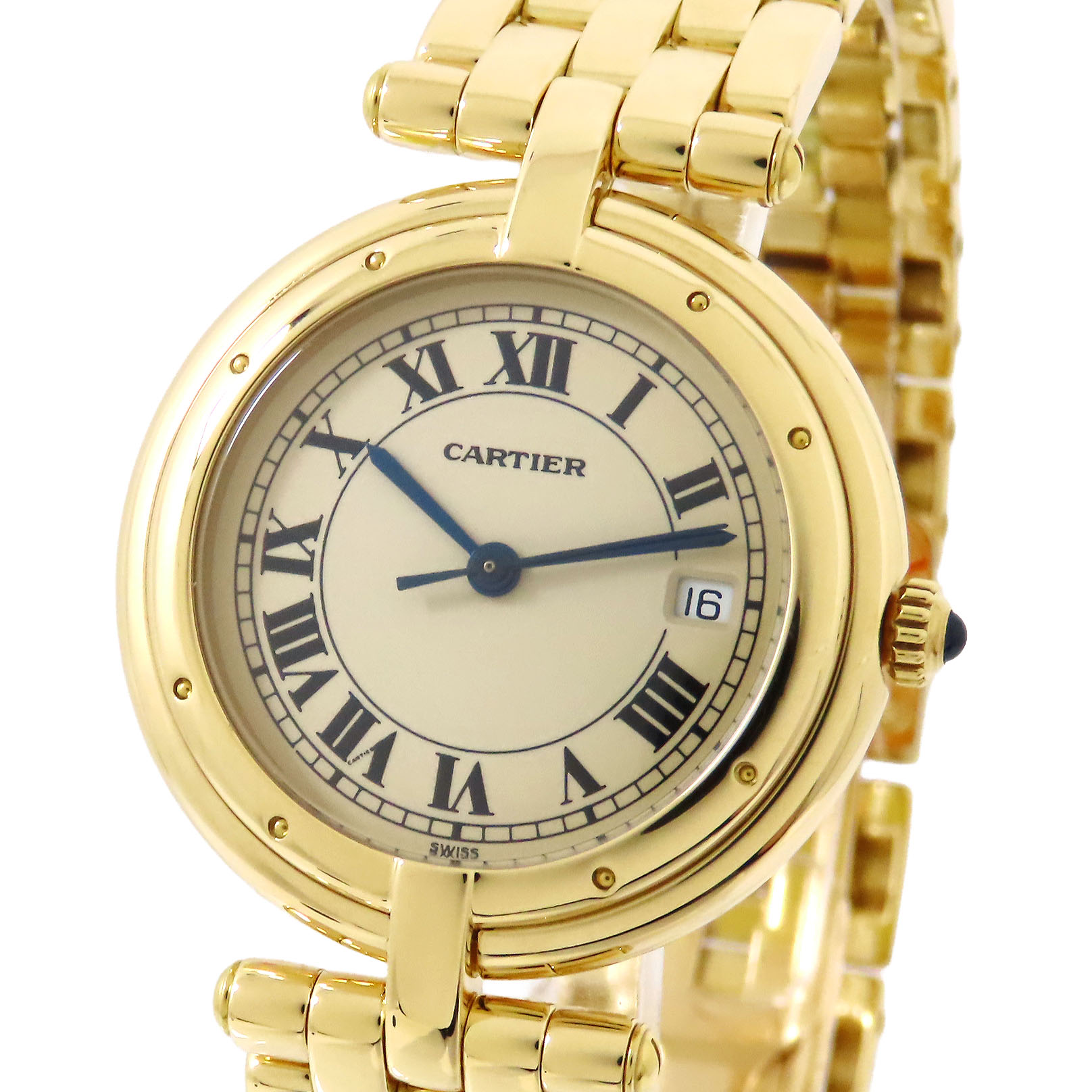 【最大10万円割引クーポン 数量限定】 Cartier カルティエ パンテールヴァンドーム LM 83784647 クリーム文字盤 K18YG 750 イエローゴールド 約103.5g 腕時計 電池式 レディース 送料無料【仕上・電池交換済】240101841406｜大阪屋質店