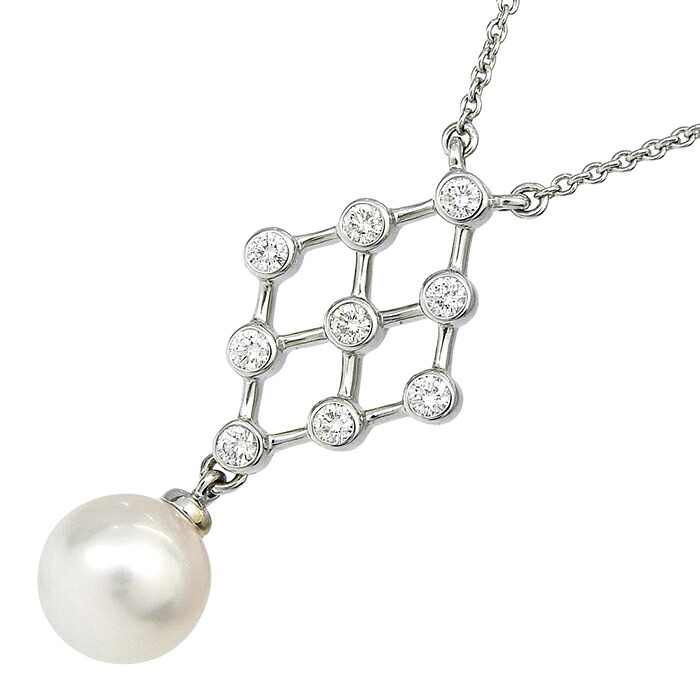 【ポイント10倍 最大10万円割引クーポン 数量限定】 MIKIMOTO ミキモト デザイン パール ダイヤ ネックレス K18WG 750 ホワイトゴールド ダイヤモンド パール 真珠 41cm アジャスター付 首飾り 4.0g アクセサリー レディース 送料無料 241001030897 ★|大阪屋質店