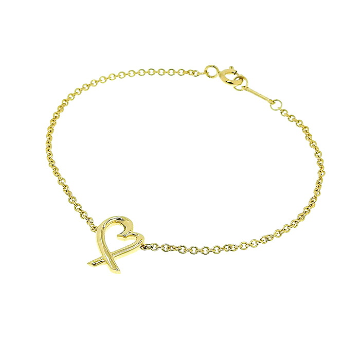 TIFFANY & Co. ティファニー パロマ・ピカソ ラビングハート ブレスレット K18YG 750 イエローゴールド 15cm 腕輪 2.2g アクセサリー レディース 送料無料 240101856295 ★