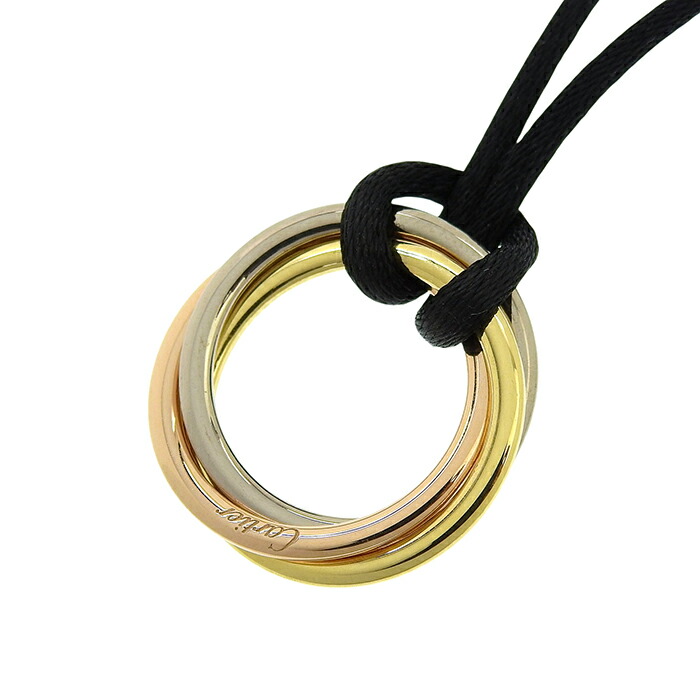 CARTIER カルティエ トリニティ スリーカラー ネックレス K18YG K18WG K18PG 750 イエローゴールド ホワイトゴールド ピンクゴールド ～59cm アジャスター付 首飾り 13.1g アクセサリー レディース 送料無料 240101856316 ★