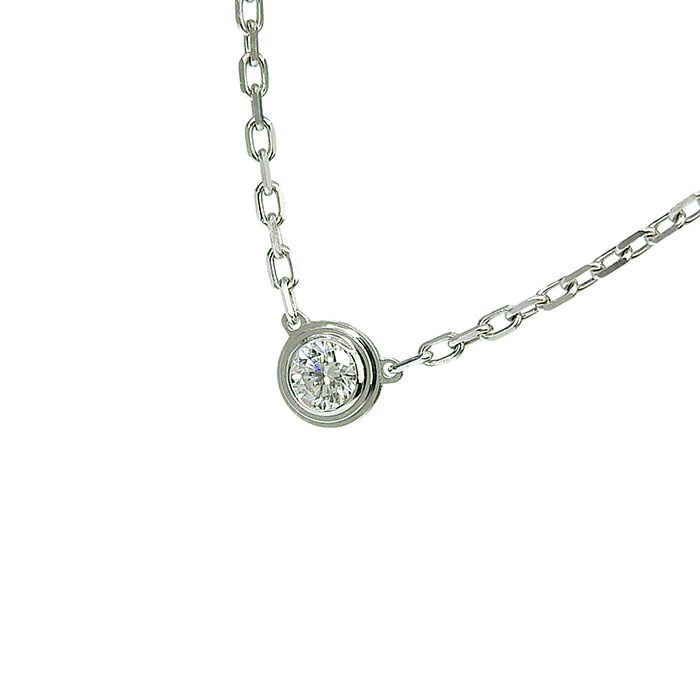 【ポイント10倍 最大10万円割引クーポン 数量限定】 CARTIER カルティエ ダムール SM ダイヤ ネックレス K18WG 750 ホワイトゴールド ダイヤモンド 38cm アジャスター付 首飾り 3.0g アクセサリー レディース 送料無料 240101856362 ★｜大阪屋質店