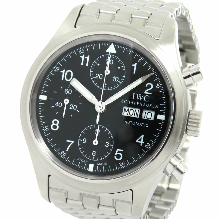 IWC インターナショナルウォッチカンパニー メカニカルフリーガー クロノグラフ IW370607 ブラック文字盤 SS ステンレススチール 約143.7g 腕時計 自動巻 メンズ 送料無料【仕上済】241001029582