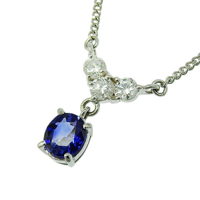 【ポイント7倍 最大10万円割引クーポン 数量限定】 TASAKI タサキ デザイン サファイア ダイヤ ネックレス Pt900 Pt850 プラチナ サファイア 0.68ct ダイヤモンド 0.31ct 36.5cm アジャスター付 首飾り 4.6g アクセサリー レディース 送料無料 241001031755 ★｜大阪屋質店