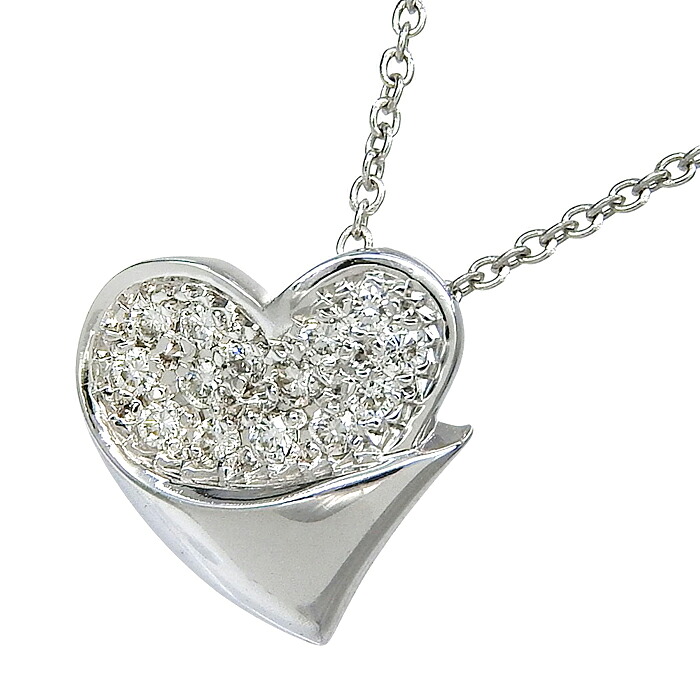 【ポイント10倍 最大10万円割引クーポン 数量限定】 STAR JEWERLY スタージュエリー ハート モチーフ ダイヤ ネックレス K18WG 750 ホワイトゴールド ダイヤモンド 0.18ct 38cm 首飾り 3.6g アクセサリー レディース 送料無料 241100106665 ★|大阪屋質店