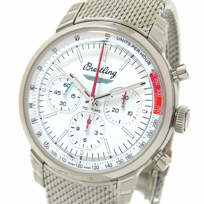 BREITLING ブライトリング トップタイム B01 フォード サンダーバード AB01766A1A1A1 ホワイト文字盤 SS ステンレススチール 裏スケ 保証書付 約143.5g 腕時計 自動巻き メンズ 送料無料【未使用】241001029862