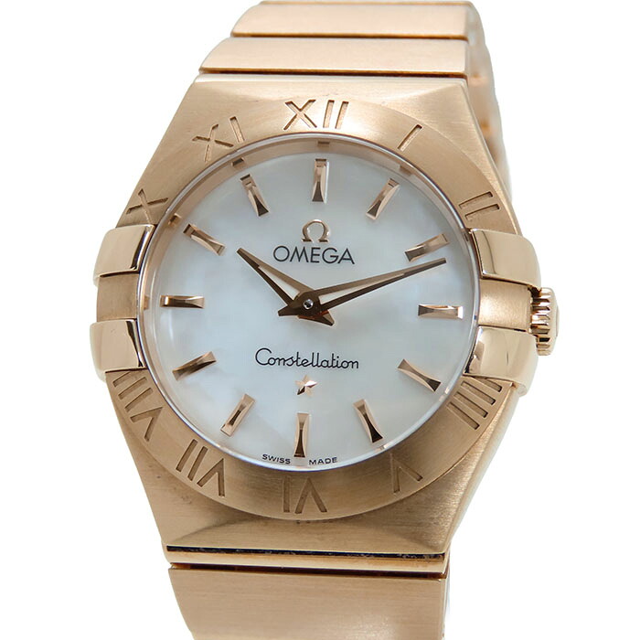【最大10万円割引クーポン 数量限定】 OMEGA オメガ コンステレーション 123.50.27.60.05.001 シェル文字盤 K18PG 750 ピンクゴールド 約118.4g 腕時計 電池式 レディース 送料無料 241001030820|大阪屋質店