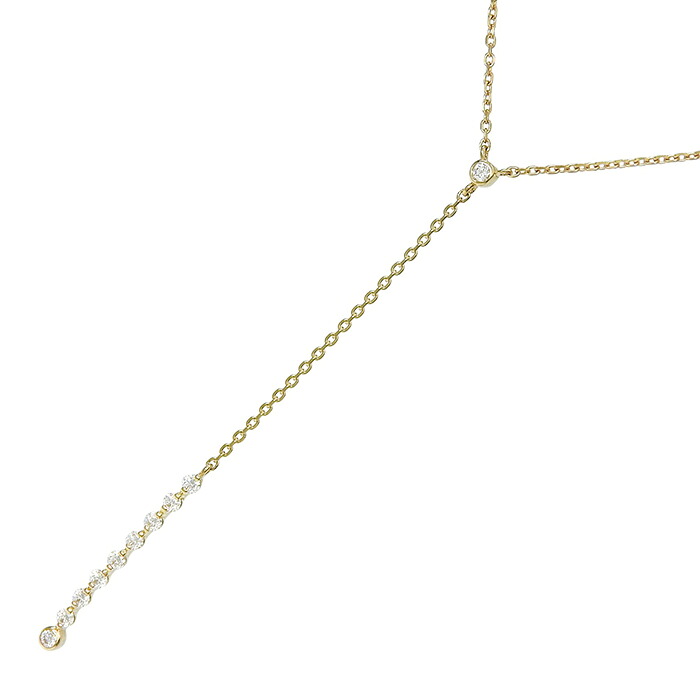 【ポイント7倍 最大10万円割引クーポン 数量限定】 STAR JEWERLY スタージュエリー デザイン ダイヤ ネックレス K18YG 750 イエローゴールド ダイヤモンド 0.16ct ～59.5cm アジャスター付 首飾り 2.7g アクセサリー レディース 送料無料 241100107812 ★｜大阪屋質店