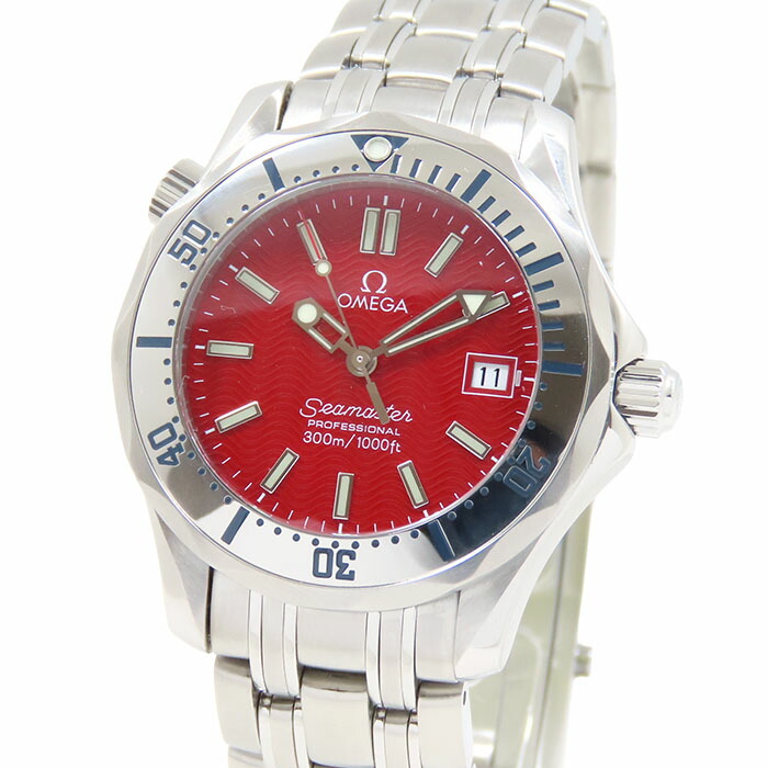 【最大10万円割引クーポン 数量限定】 OMEGA オメガ シーマスター プロフェッショナル 300m 丸井限定モデル 2562.60.00 レッド文字盤 SS ステンレススチール 約134.5g 腕時計 電池式 メンズ 送料無料 241001032761|大阪屋質店