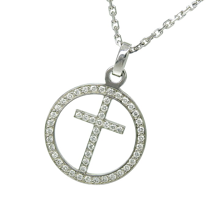 【最大10万円割引クーポン 数量限定】 CHAUMET ショーメ アクロシュクール クロス ダイヤ ネックレス K18WG 750 ホワイトゴールド ダイヤモンド 35cm アジャスター付 首飾り 4.2g アクセサリー レディース 送料無料 241100106959 ★|大阪屋質店