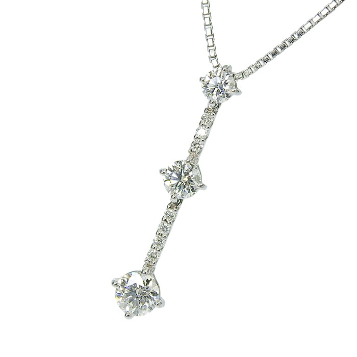 【最大10万円割引クーポン 数量限定】 TRILOGY トリロジー デザイン ダイヤ ネックレス Pt900 Pt850 プラチナ ダイヤモンド 0.505ct 0.309ct 0.206ct 0.09ct 45cm アジャスター付 首飾り6.3g アクセサリー レディース 送料無料 241100107786 ★｜大阪屋質店