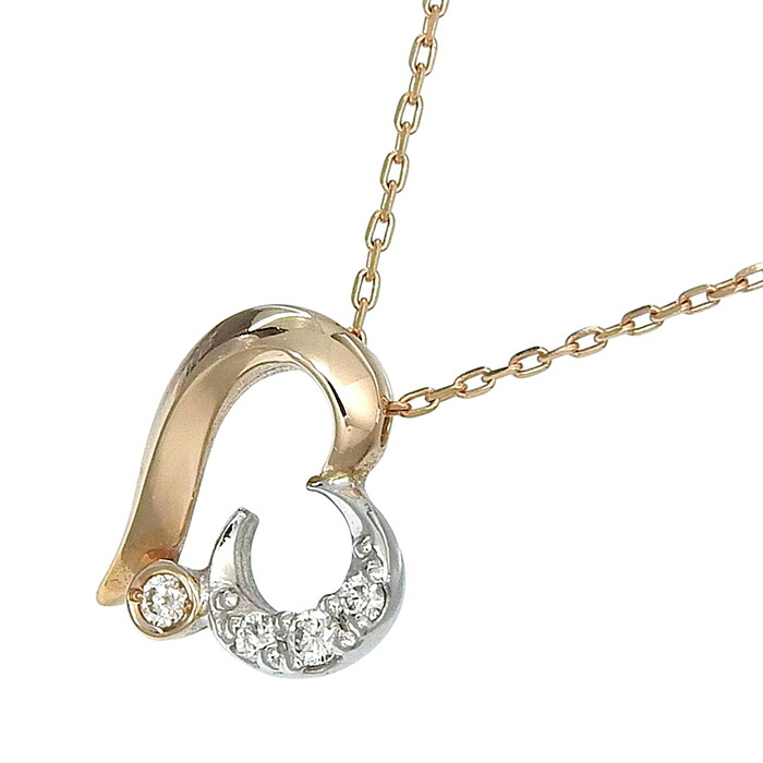 【最大10万円割引クーポン 数量限定】 STAR JEWERLY スタージュエリー ハート モチーフ ダイヤ ネックレス K18PG K18WG 750 ピンクゴールド ホワイトゴールド ダイヤモンド 0.03ct 37cm アジャスター付 首飾り 1.5g アクセサリー レディース 送料無料 241100109126 ★｜大阪屋質店 29,770円