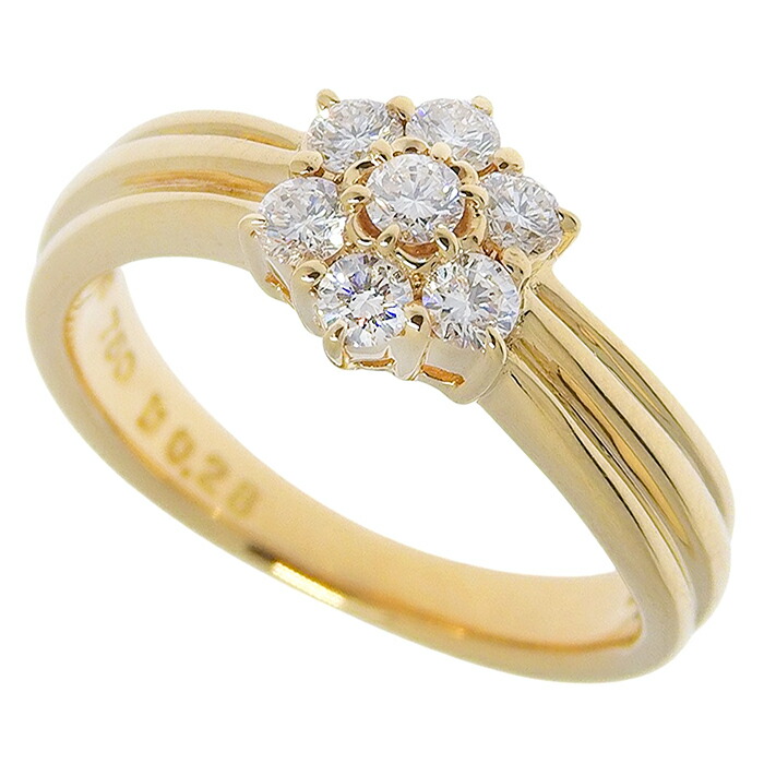 POLA ポーラ デザイン ダイヤ リング K18YG 750 イエローゴールド ダイヤモンド 0.28ct 9号 指輪 4.3g アクセサリー レディース 送料無料 241100107063 ★|大阪屋質店