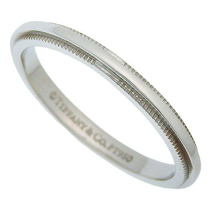 TIFFANY & Co. ティファニー トゥギャザー ミルグレイン バンド リング Pt950 プラチナ 約10号 指輪 3.2g アクセサリー レディース 送料無料 【仕上済】 241001034117 ★｜大阪屋質店