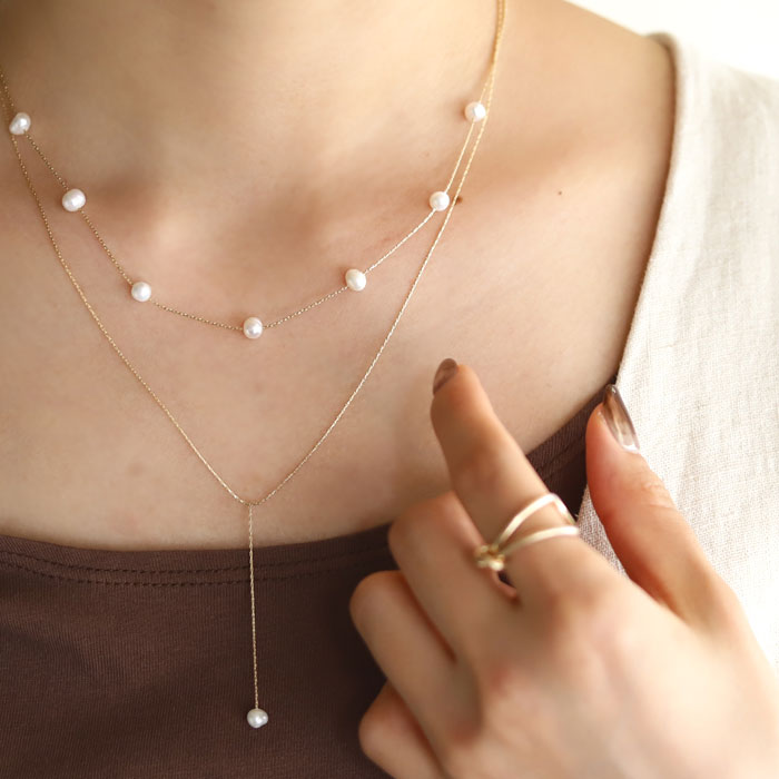 楽天市場 メール便送料無料 ネックレス アクセサリー 金属アレルギー ニッケルフリー 真鍮 淡水パール シルバー ゴールド デザイン モチーフ ニュアンス シック モダン 大人 レディース おしゃれ 上品 パーティー 二次会 誕生日プレゼント アンティカフェ メール便