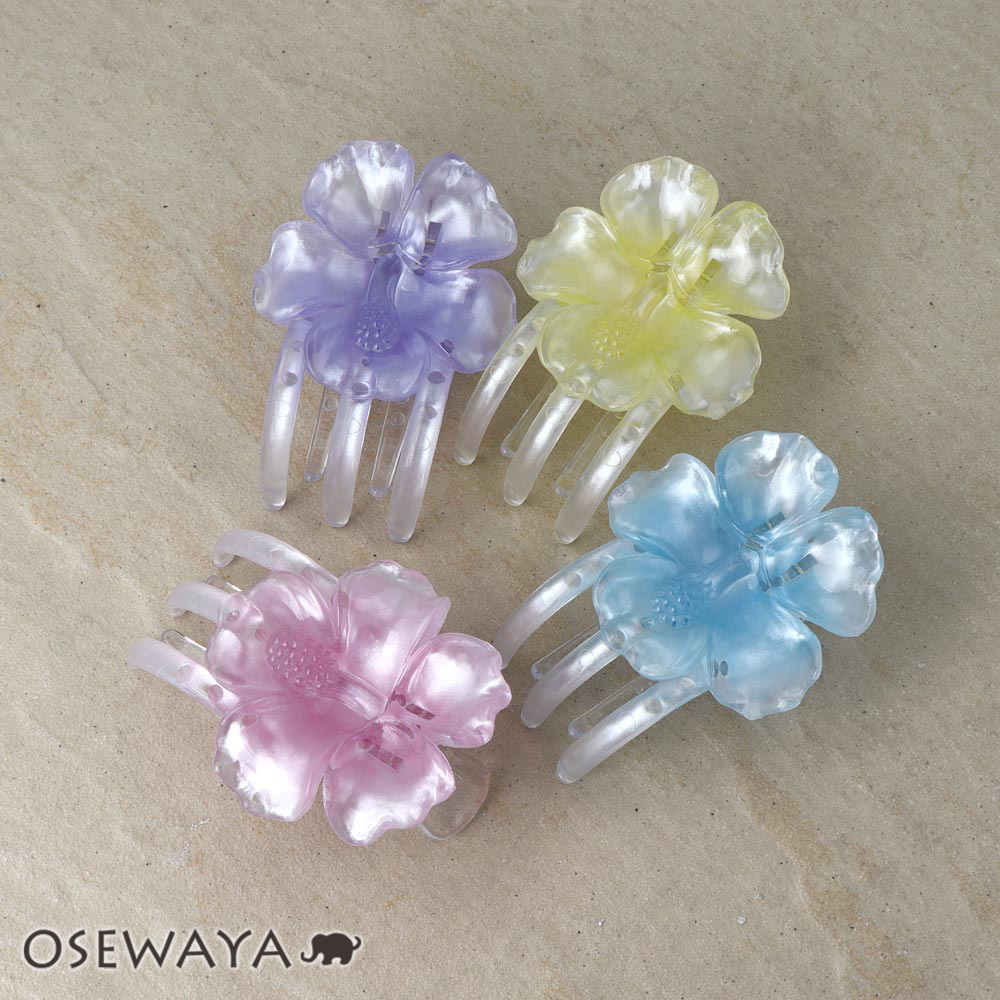 ꫛꫀꪝ✧‧˚ 清楚可愛い　こんもりバイカラーフラワー　ハンドメイドヘアクリップ 25cl0359-01.jpg