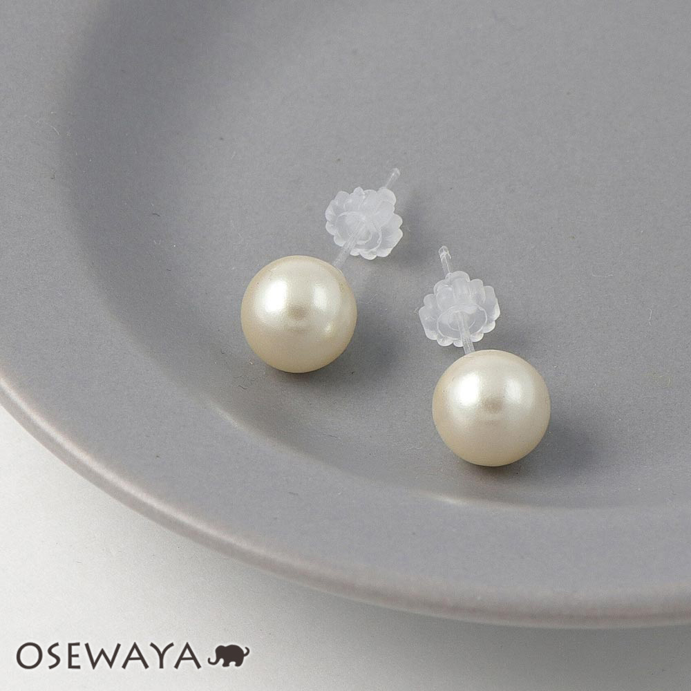 樹脂ピアス パール 8mm ポストピアス アクセサリー レディース 女性 アレルギー対応 プレゼント ギフト 結婚式 誕生