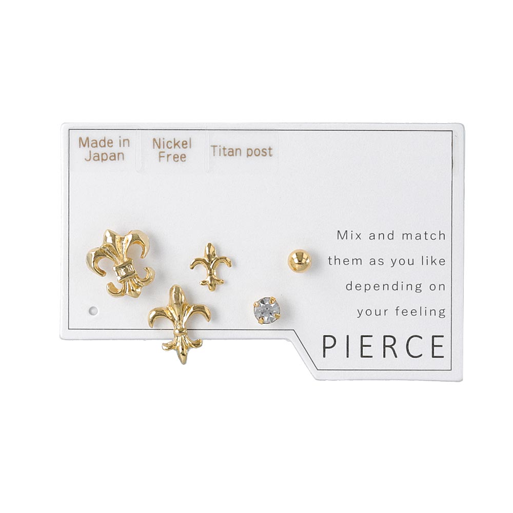 ピアス ニッケルフリー メタル 百合の紋章 ボール ストーン 5個セット ポストピアス 金属アレルギー アクセサリー レディース 女性 大人 プレゼント ギフト 結婚式 誕生日 おしゃれ オシャレ かわいい 可愛い シンプル 代 30代 40代 50代 公式の