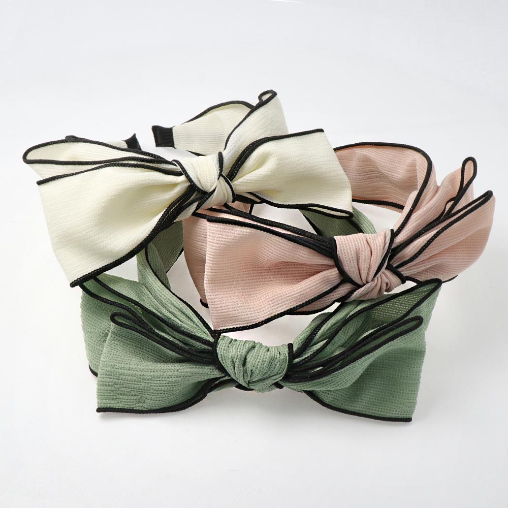 カチューシャ ダブル リボン 縁取り ヘアアクセサリー ヘアアクセ レディース ヘアアレンジ 女性 大人 痛くない 結婚式 カジュアル おしゃれ オシャレ かわいい 可愛い 最高の