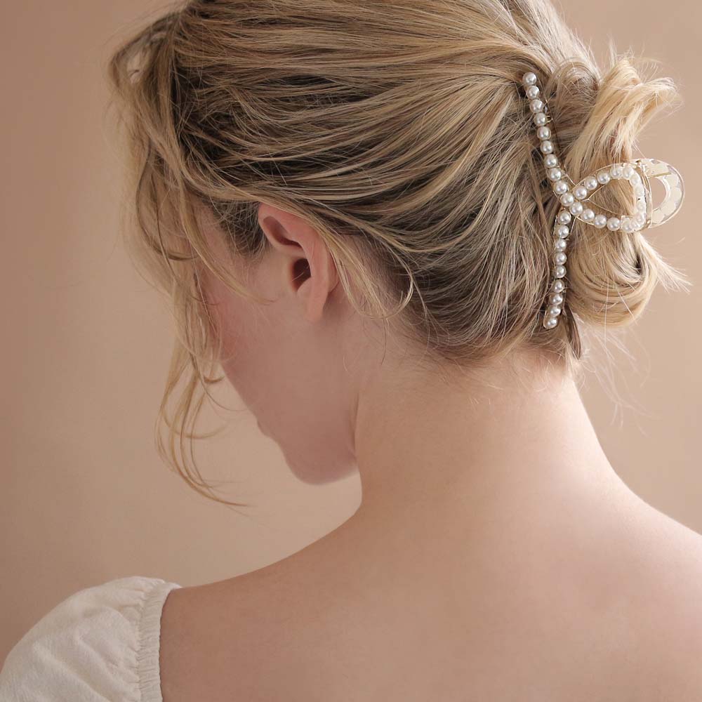 ヘアクリップパールクリアバンスクリップ|ヘアアクセサリーヘアアクセレディース女性大人プレゼントギフト結婚式カジュアルおしゃれオシャレかわいい可愛いシンプル