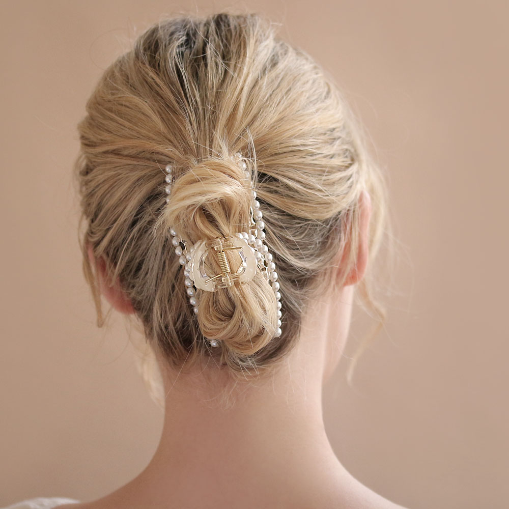 ヘアクリップパールクリアバンスクリップ|ヘアアクセサリーヘアアクセレディース女性大人プレゼントギフト結婚式カジュアルおしゃれオシャレかわいい可愛いシンプル