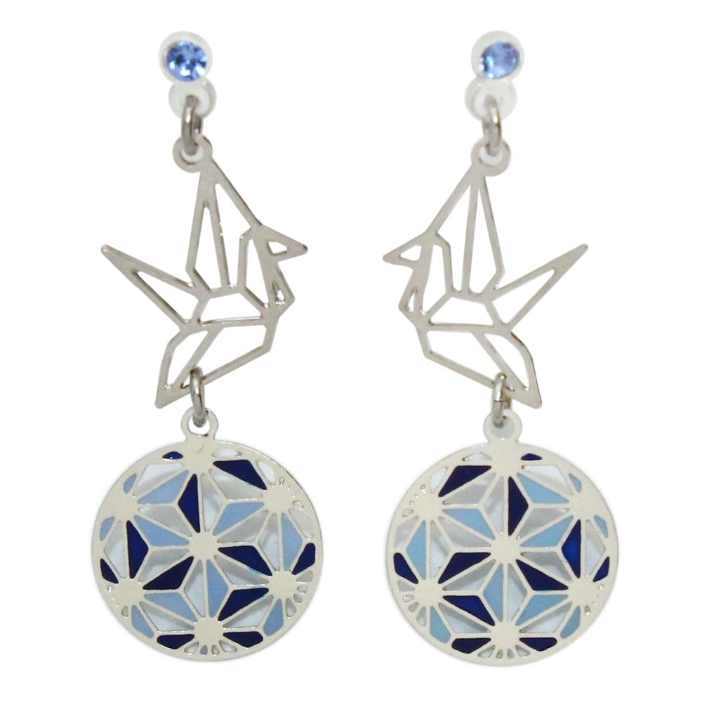 楽天市場 送料無料 ノンホールピアス イヤリング ニッケルフリー 鶴と手毬 樹脂タイプ アクセサリー レディース 大人 プレゼント ギフト 結婚式 誕生日 おしゃれ オシャレ かわいい 可愛い シンプル Osewaya