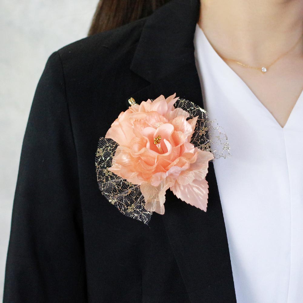 スーパーsale セール期間限定 コサージュ ローズ ラメ チュール フラワー ゴールド レース パール クリップ 日本製 上品 入園式 ワンポイントブライダル アクセサリー 女性 入学式 ママスーツ Www Tonna Com