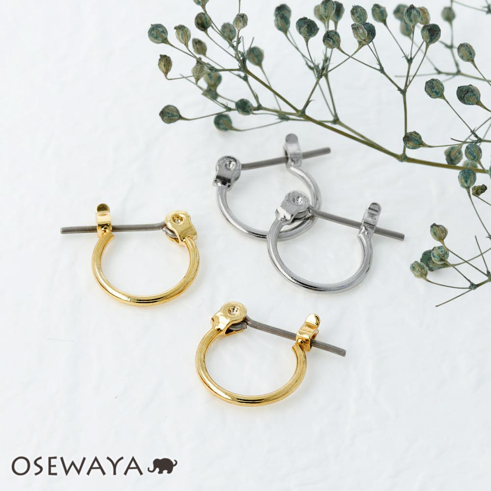 ピアス ニッケルフリー 細 直径1cm 幅1mm メタル シンプル フープピアス アクセサリー レディース 女性 大人