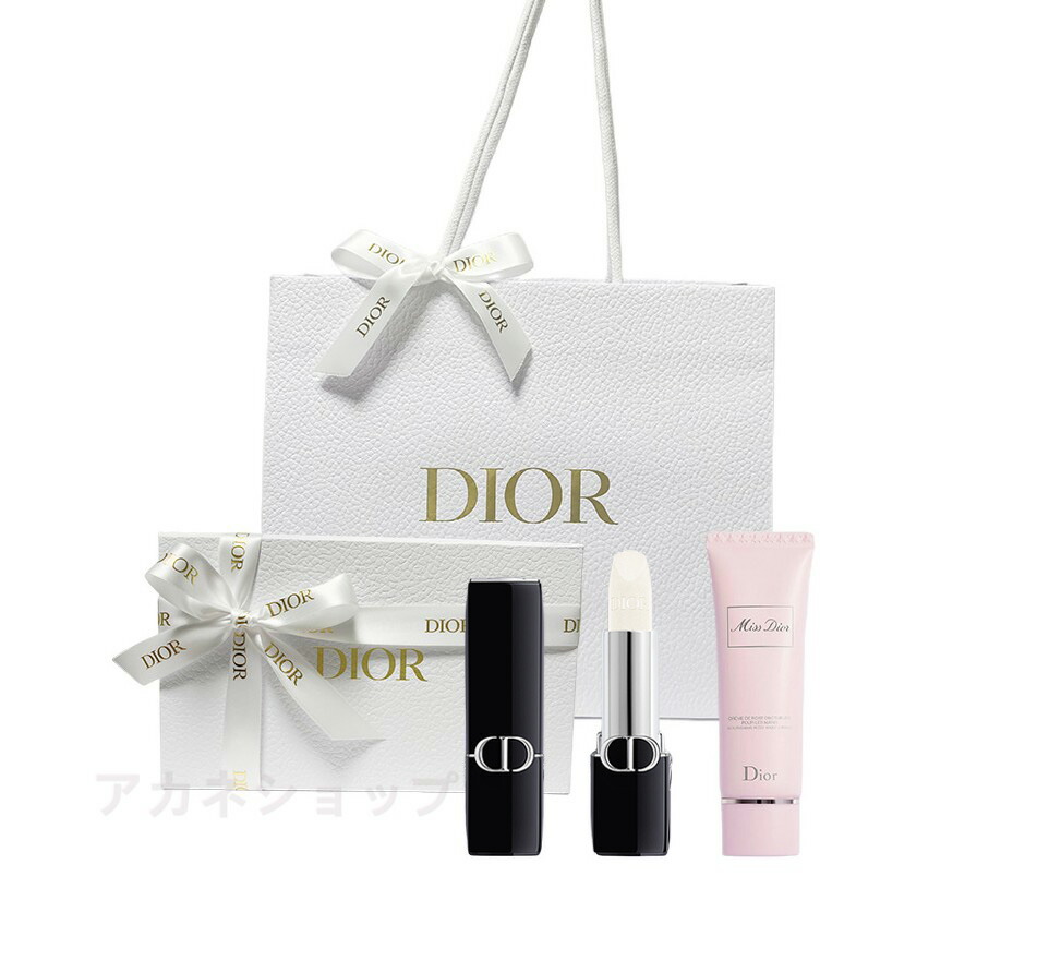 ラッピング済み ディオール DIOR ハンドクリーム＆ルージュディオールバーム＃000 　ギフトセット ミスディオール ハンドクリーム　 プレゼント ギフト ショッパー付き 母の日ギフトセット