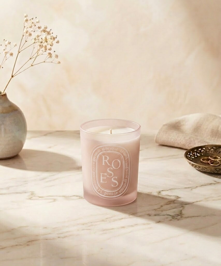 ディプティック（diptyque） ミディアム キャンドル ローズ 300g／燃焼時間約75時間／キャンドル