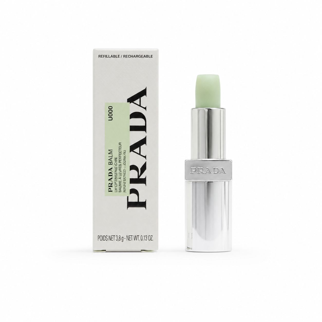 PRADA BEAUTY/プラダ もの言う花 下唇 バーム オプティマイジング 世話をする #Ｕ000 ユニバーサル  3.8g／リップバーム 本体 入れもの付き添い人