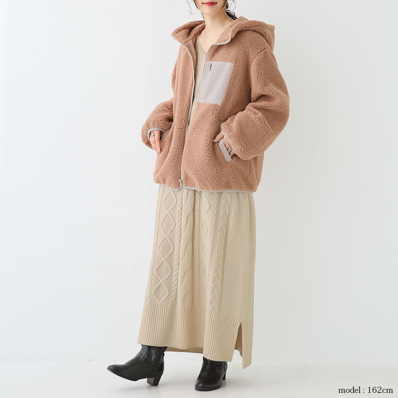 楽天市場 送料無料 数量限定 まろやかカラーのふんわりコーデ2点set 福袋 21 レディース 秋冬 コーデセット ボアブルゾン フード付き アウター 長袖 ニットワンピース ロング丈 まとめ買い 返品 交換不可 メール便不可 オシャレウォーカー Osharewalker