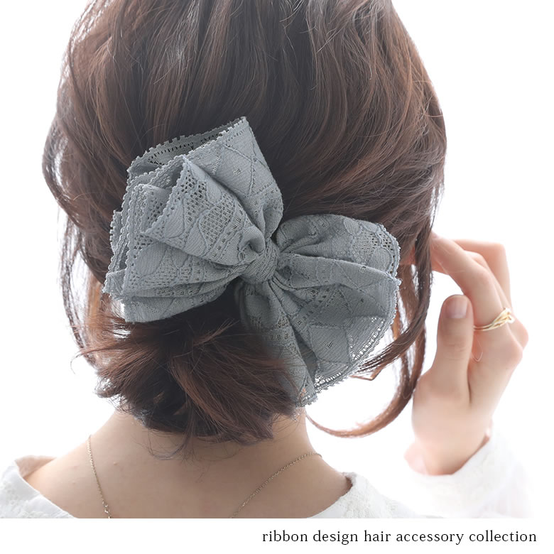 楽天市場 全品送料無料 コットンレースリボンバレッタ バレッタ レディース ヘアアクセサリー リボン チュール 花柄 レース 綿100 髪留め パッチン留め ヘアクリップ パステル くすみカラー メール便不可 オシャレウォーカー Osharewalker