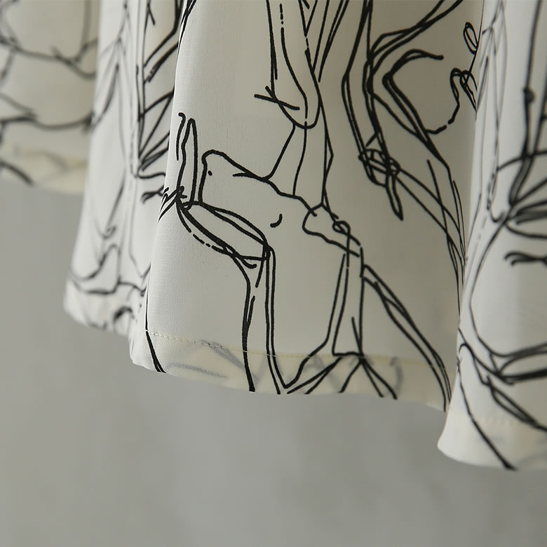 楽天市場 全品送料無料 N Orlabel線画プリントフレアスカート ロング スカート レディース 春夏 ボトムス フレアスカート 線画プリント ウエストゴム タック 裏地付き 配色 バイカラー 薄手 ラフ モード メール便不可 オシャレウォーカー Osharewalker