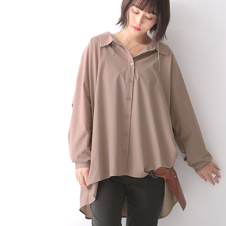 数量限定 シャツコーデの鉄板 デニム合わせコーデ2点set デニム シャツ ロング レディース 22 ドルマン 春秋 福袋 2点セット