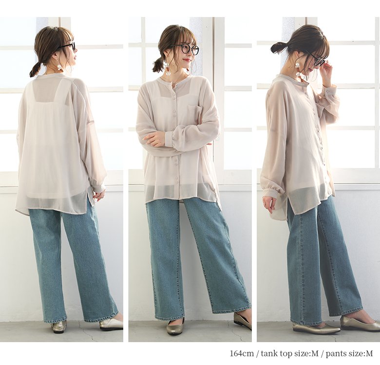 市場 送料無料 レディース タンクトップ シアーシャツ 3点セット 福袋 数量限定 技ありお洒落を楽しむ 春夏 22 センス高まるコーデ3点set