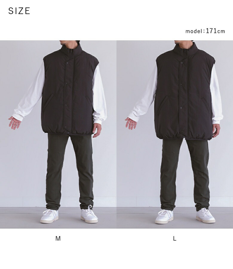 ダウンベスト ベスト 中綿ベスト メンズ アウター ライトアウター ジレ オーバーサイズ ジップアップ メンズアウター ボタン ボリューム
