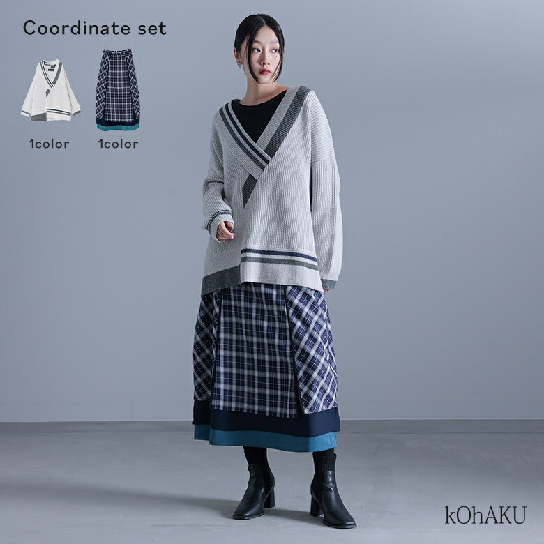 楽天市場】2点コーデセット 2024 レディース ニット 長袖 トップス