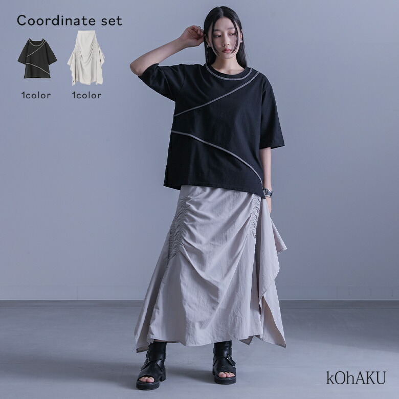 楽天市場】【送料無料】『ランダムドット柄モードTシャツ×プリーツ