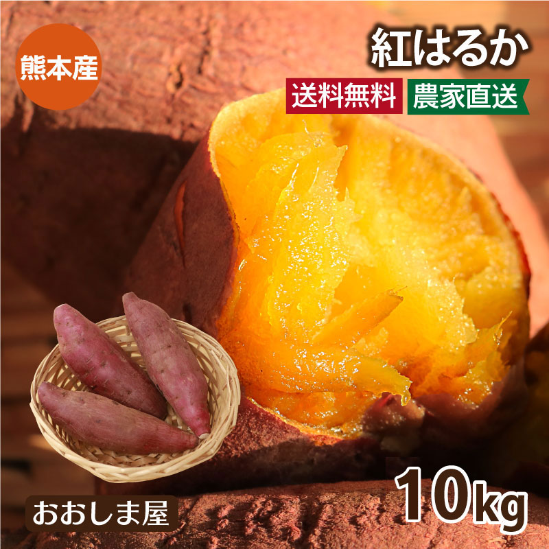 楽天市場 さつまいも 紅はるか 10kg 送料無料 国産 熊本 サツマイモ べにはるか 生芋 さつま芋 唐芋 からいも 土付き 泥付き 野菜 大嶌屋 おおしまや おいしさ直送 熊本おおしま屋