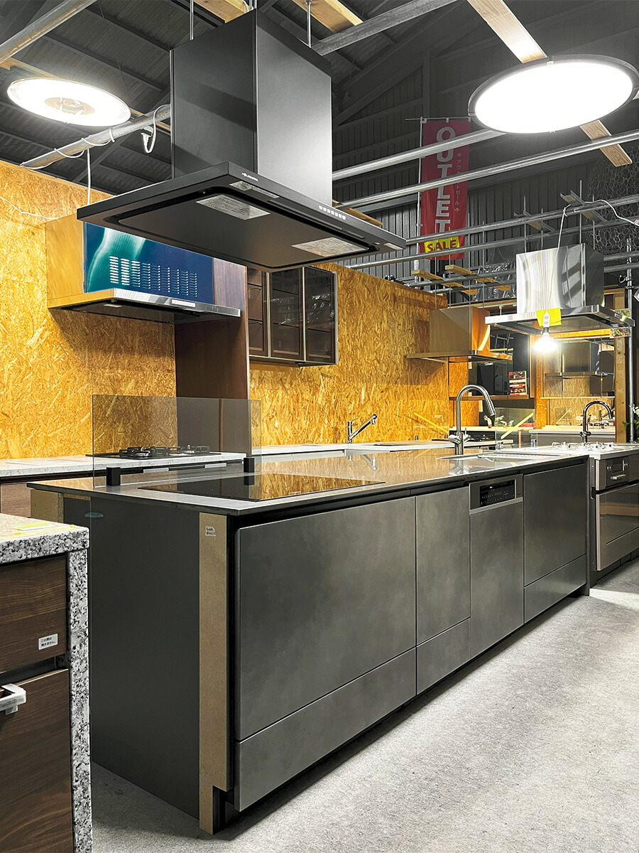 【楽天市場】【モデルルーム展示品】【特注・未使用品】クリナップ W3000 クォーツストーン天板 右シンク システムキッチン ペニンシュラ ...