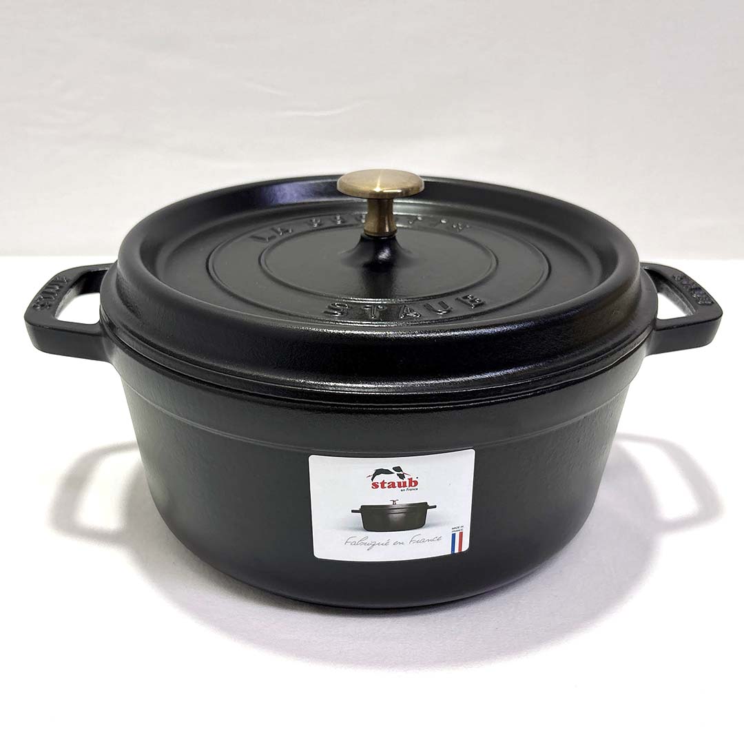 【新古品】 【モデルルーム展示品】 staub(ストウブ) ピコ・ココット 24cm ラウンド ブラック(マットブラック) 鋳鉄 傷有り 【Z0330-02】