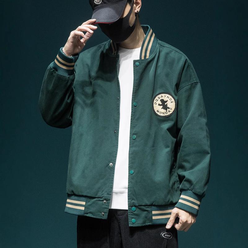 ジャケット メンズ 男性用 アメカジ レトロ ヴィンテージ 日系 シティボーイ 野球スタジャン フライトジャケット MA-1 ゆったり ルーズ ビッグシルエット 大きいサイズ おしゃれ トレンド 綿 コットン 耐久性 リブ裾 秋冬｜Fun Time Market