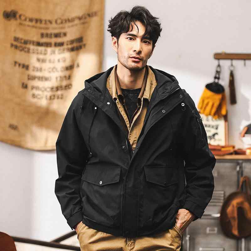 上衣 メンズ 成人男性用 アメカジ アメリカンヴィンテージ レトロ 細工物表現スタイル 上衣 アウター 牟礼パーカー 役立つこと性 多衣嚢 アウトドア 運動競技 イージーケア 綿織物交ぜあわせる ゆったり レギュラー丈 秋物 黒いこと カーキ アイボ