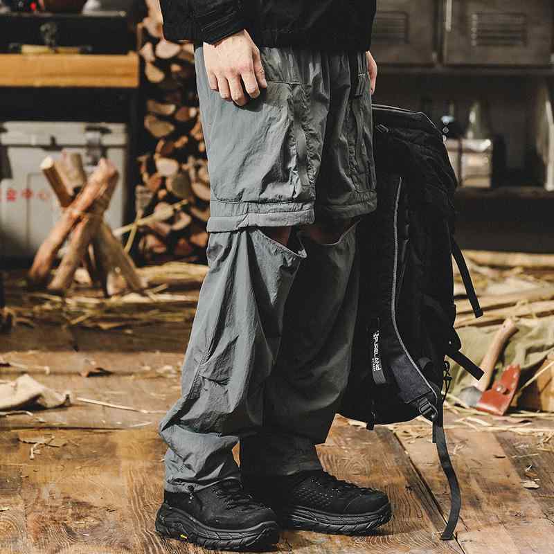 カーゴパンツ メンズ コンバーチブル 速乾 ドライ ストレート 機能性 耐摩耗 形態安定 カジュアル 普段使い アウトドア タウンユース 通勤 ナイロン混紡 ブラック チャコールグレー ブラウン 夏