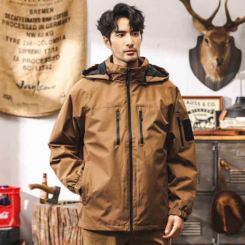 ジャケット メンズ アメカジ ワーク 春秋 フード付き 機能性 アウトドア 登山 ハイキング ゆったり ドロップショルダー マルチポケット ポリエステル｜Fun Time Market 7,358円