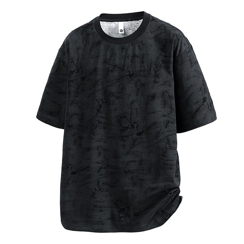 Tシャツ メンズ 半袖 トップス 男性用 丸首 ゆったりシルエット コットン ポリエステル 接触冷感 夏 春夏 杏色 コーヒー色 ブラック 休? カジュアル 普段使い 部屋着 アウトドア 吸湿速乾 軽量 通勤 通年