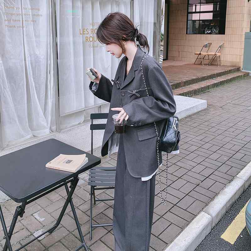 レディース 背広 仕掛ける 西装厚地の外套 上衣 ロングズボン下 秋冬 春 長袖 通い 普段使い走り 人となり 技能 飛び切り感 軽さ ポリエステル 薄墨色 純色 ?? セットアップ 成人女性用 商行為 心地好い 影ぼうし ご機嫌酉の方角 伸ばすこと 吸湿速乾 当たること冷